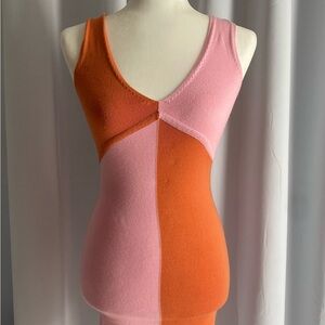 Princesa Polly Pink and Orange Colorblock Sleeveless Top